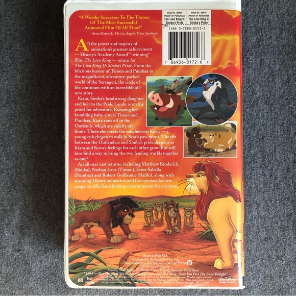 Disney VHS Lion King II Simba’s Pride & Might Joe Young - Picture 5 of 14